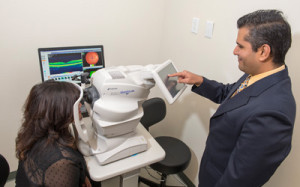 Dr. Pinakin G. Davey is the principal investigator for the OCT-1 Maestro studies at Western University of Health Sciences College of Optometry. (Photo by Jeff Malet)