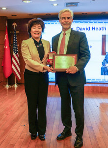 Dr. Heath with Zhang Qiyue, Consul General of China in New York.